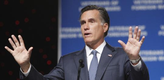 Mitt Romney, shown earlier this week, says he agrees with the Tea Party’s position that government is too big.