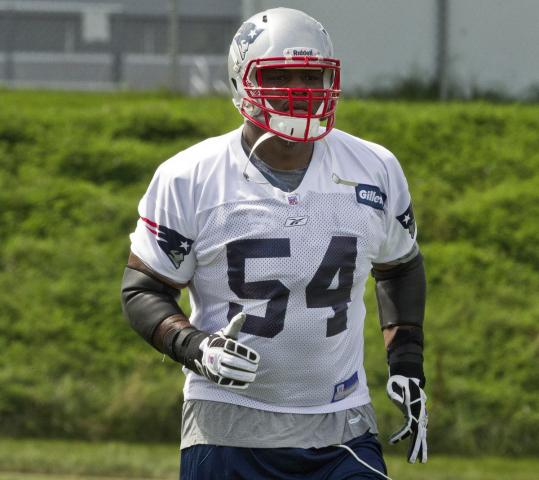 Newly acquired Brian Waters practiced with the Patriots for the first time yesterday.