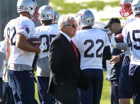 Team owner Robert Kraft was a man in motion during Patriots practice this week at Gillette Stadium.