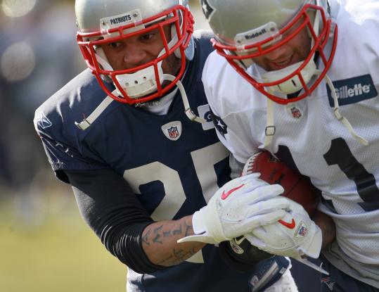 Safety Patrick Chung (left) ranked sixth on the Patriots in tackles with 62 despite missing half the regular season.