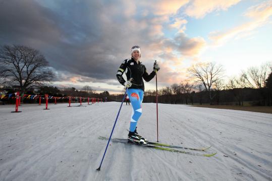 Lincoln-Sudbury Regional High senior Corey Stock, pausing during a workout at the Weston Ski track, is preparing for a leading role on the US women’s cross-country team at the Junior World Ski Championships this month in Turkey, where the 17-year-old will compete in four events.