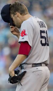 The Red Sox’ Daniel Bard had a rough second inning - one that included a pair of balks.
