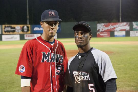 Anyelo (left) and Rays Roman reached the Futures Collegiate Baseball League All-Star Game, played in Nashua last Friday night.