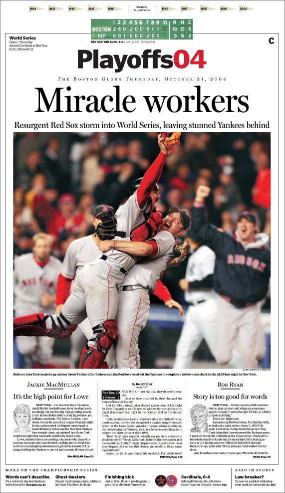Boston Globe Sports Page 29
