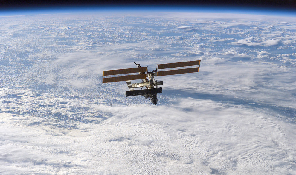 view of space station from earth