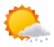 Partly sunny with showers