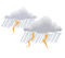 Mostly cloudy with thunderstorms