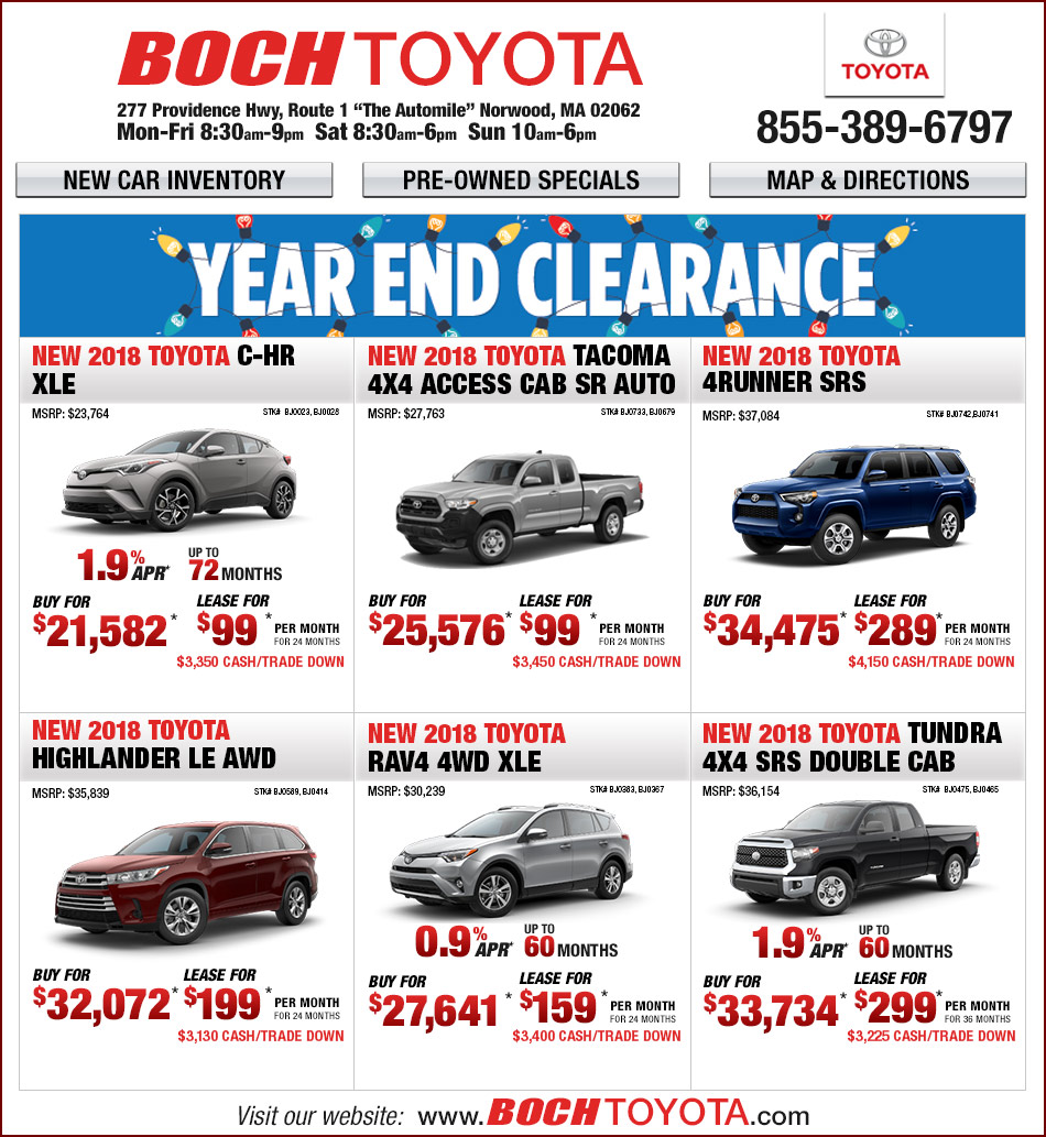 Boch Toyota Additional Specials On The Automile in Norwood, MA