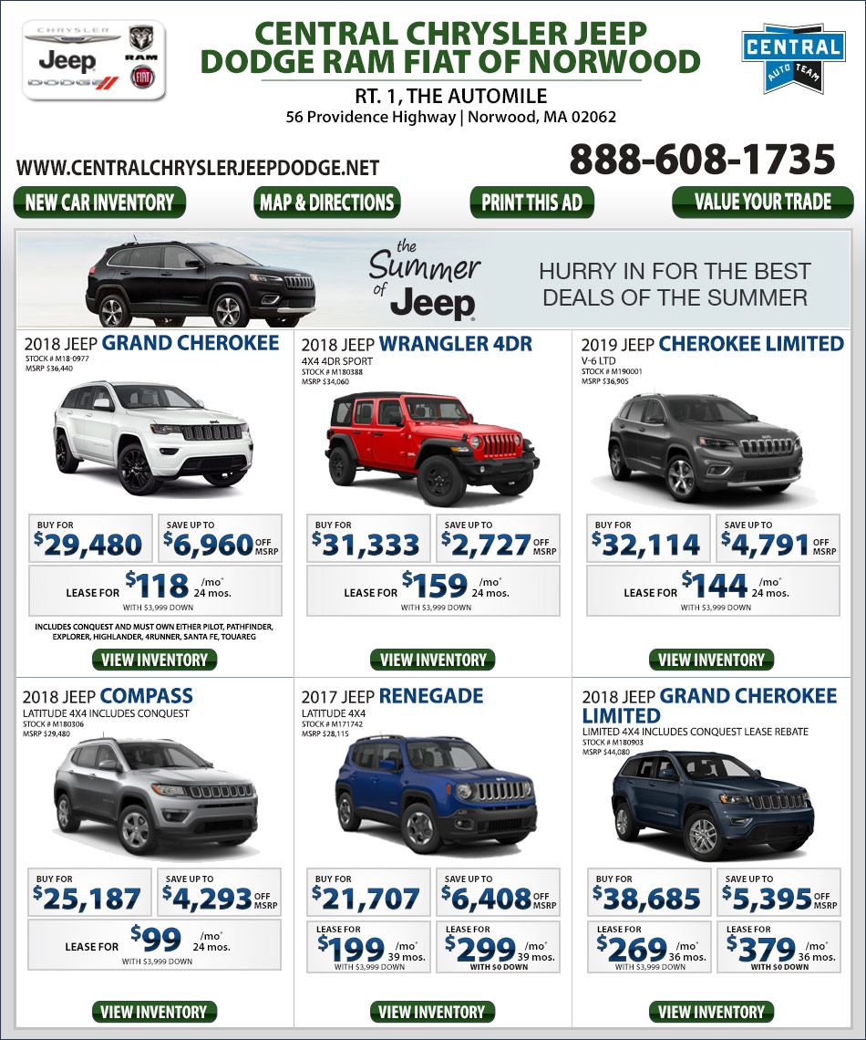 New Jeep Specials from Central Jeep On The Automile | Boston.com Ads