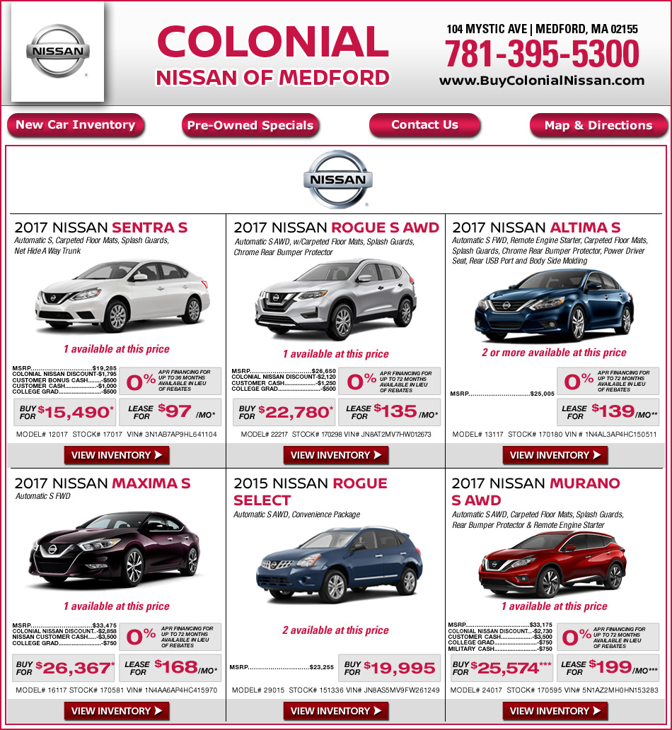 Boston.com - Colonial Nissan: Boston Nissan Dealers. Shop Now!