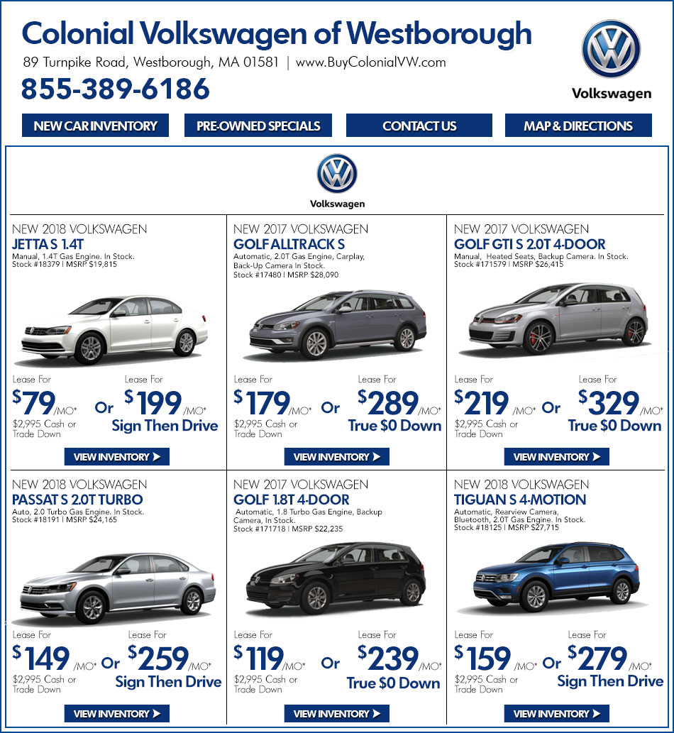 MA VW Dealer Colonial Volkswagen of Westborough, MA VW Deals