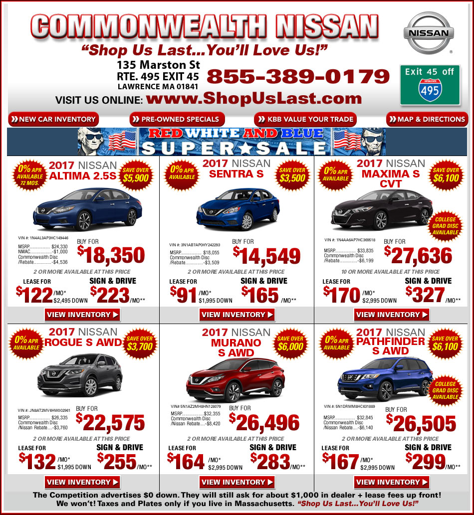 Commonwealth Nissan Offers on Boston.com - Massachusetts Nissan Dealer