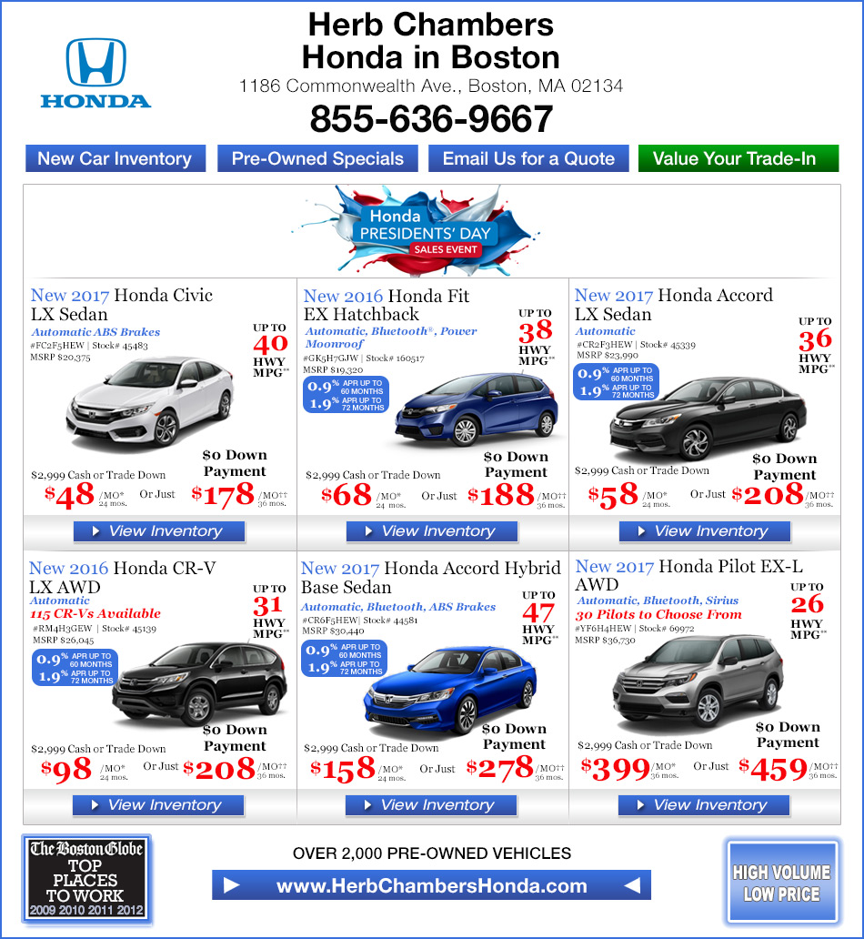 Herb Chambers Honda In Boston Honda Dealers Boston