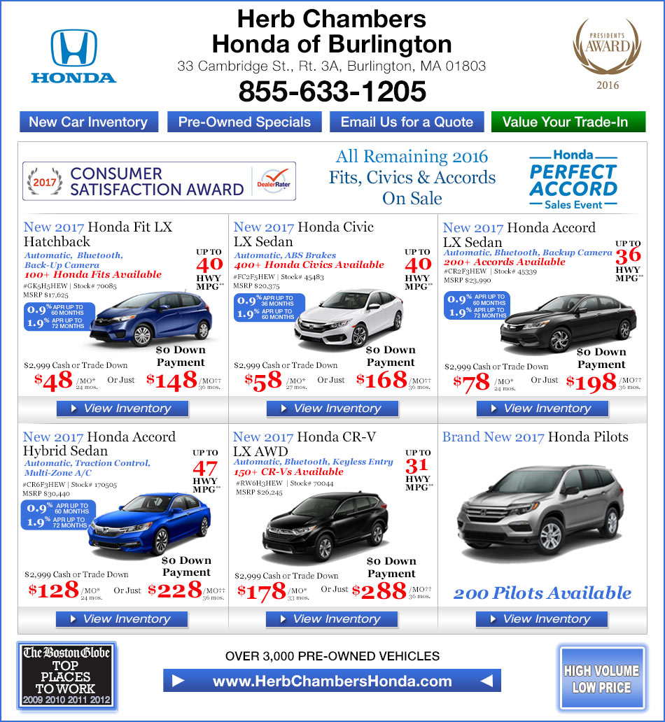 Herb Chambers Honda of Burlington Boston Honda Dealers Burlington