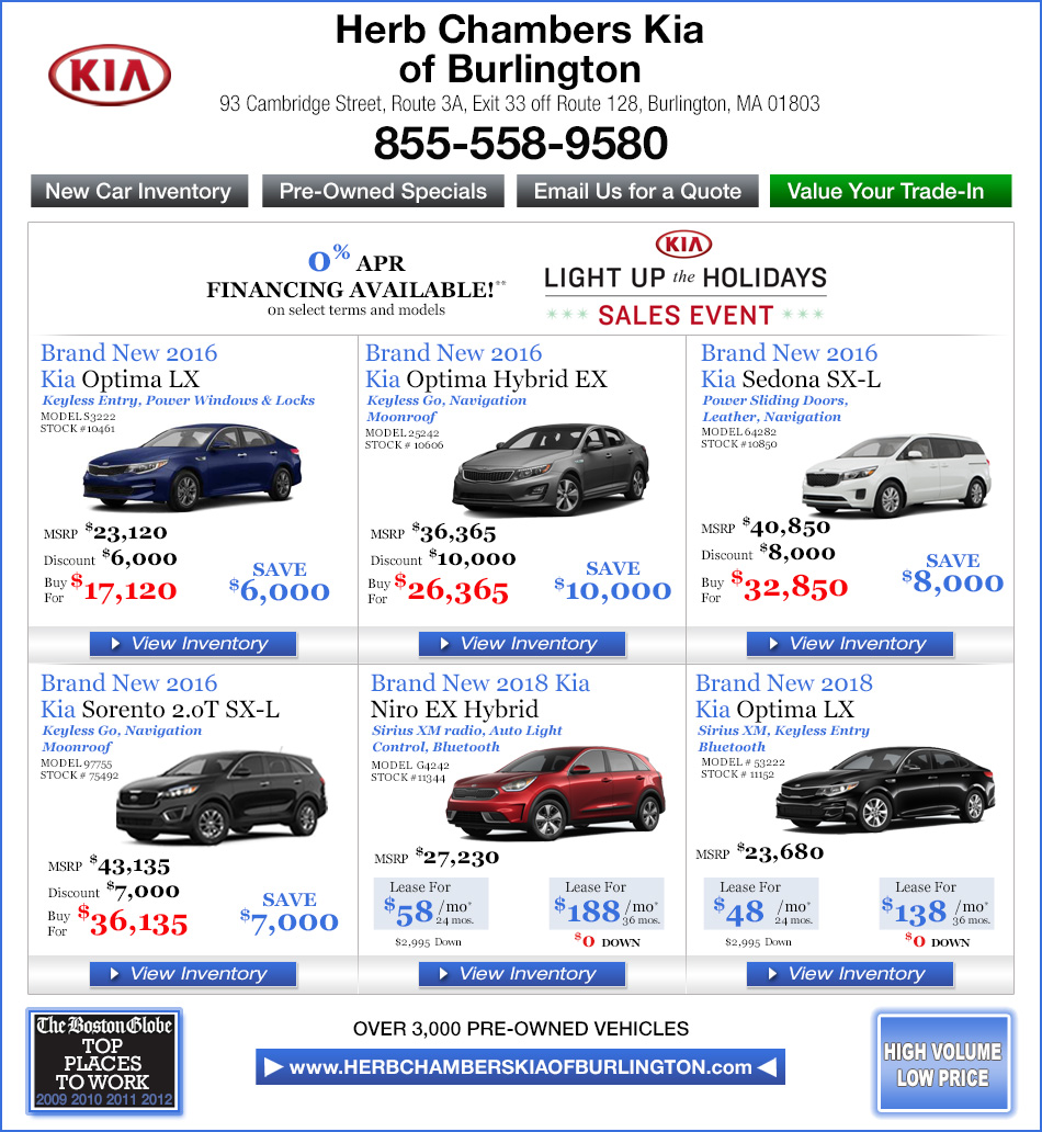 Herb Chambers Kia of Burlington Boston Kia Dealers Burlington