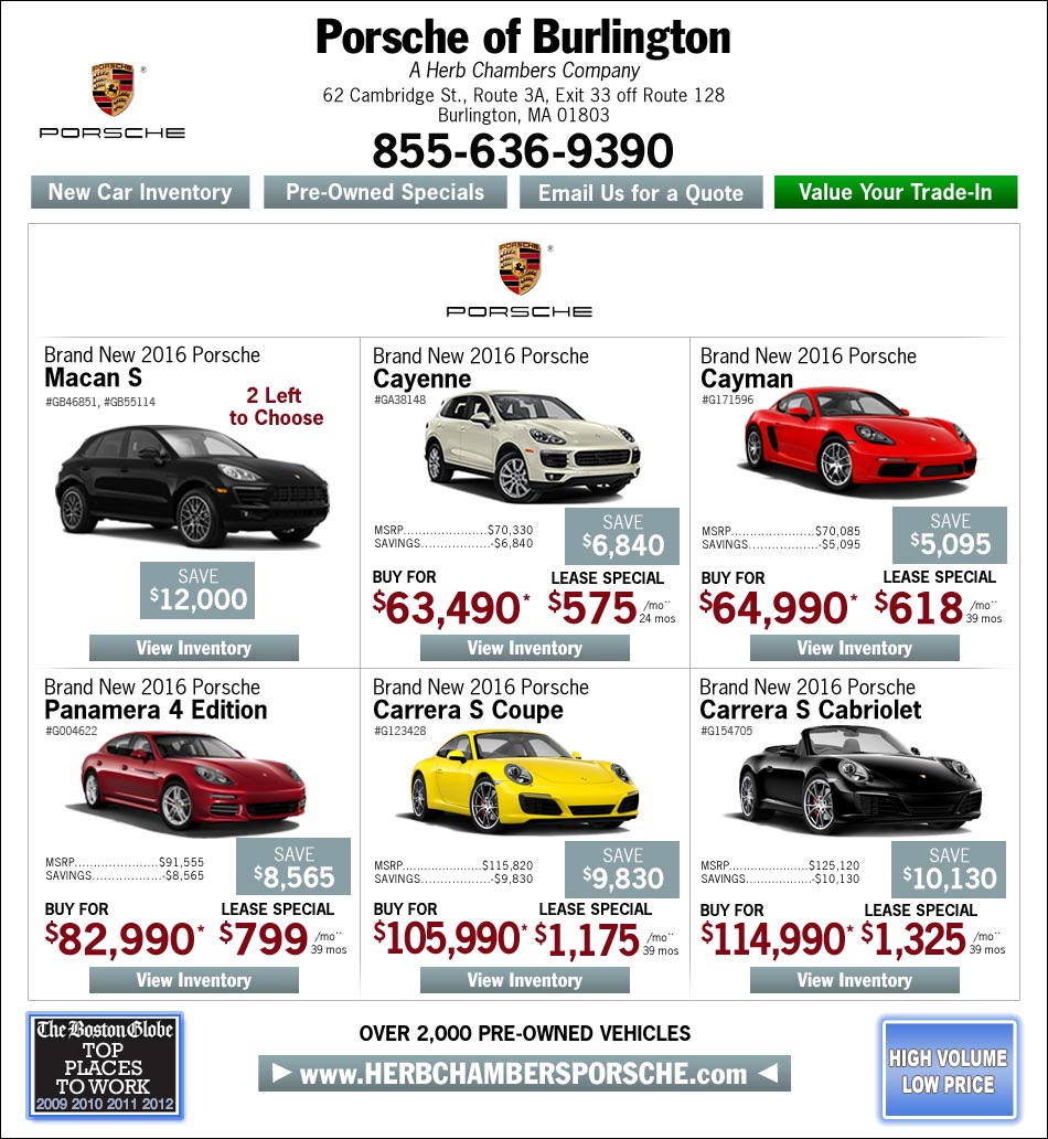 Porsche of Burlington, A Herb Chambers Company | Boston Porsche Dealers ...