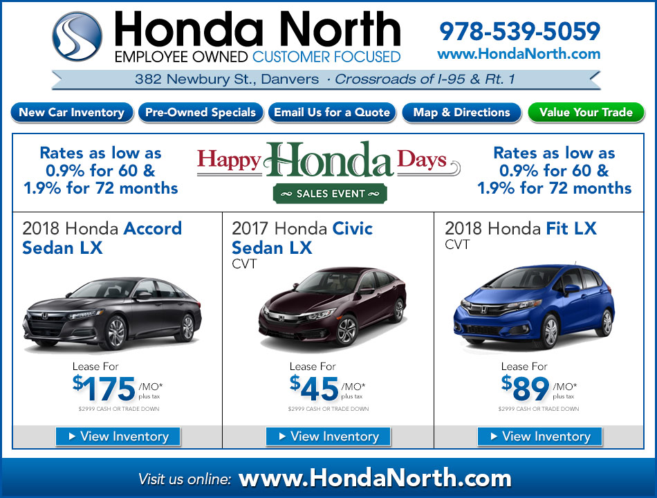 Honda North in Danvers, MA Weekly New Car Deals