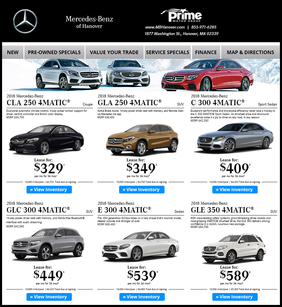 Mercedes-Benz of Hanover New Car Offers