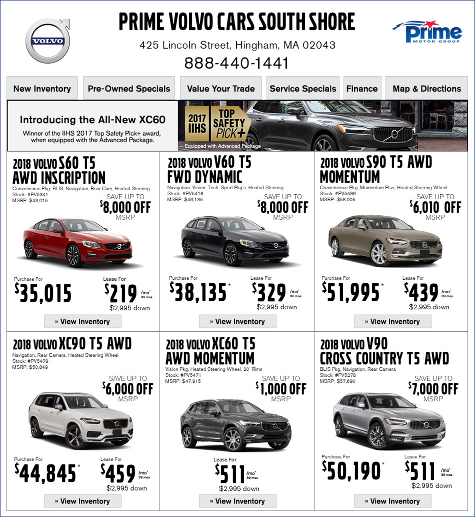 New Volvo Lease And Finance Specials In Ma