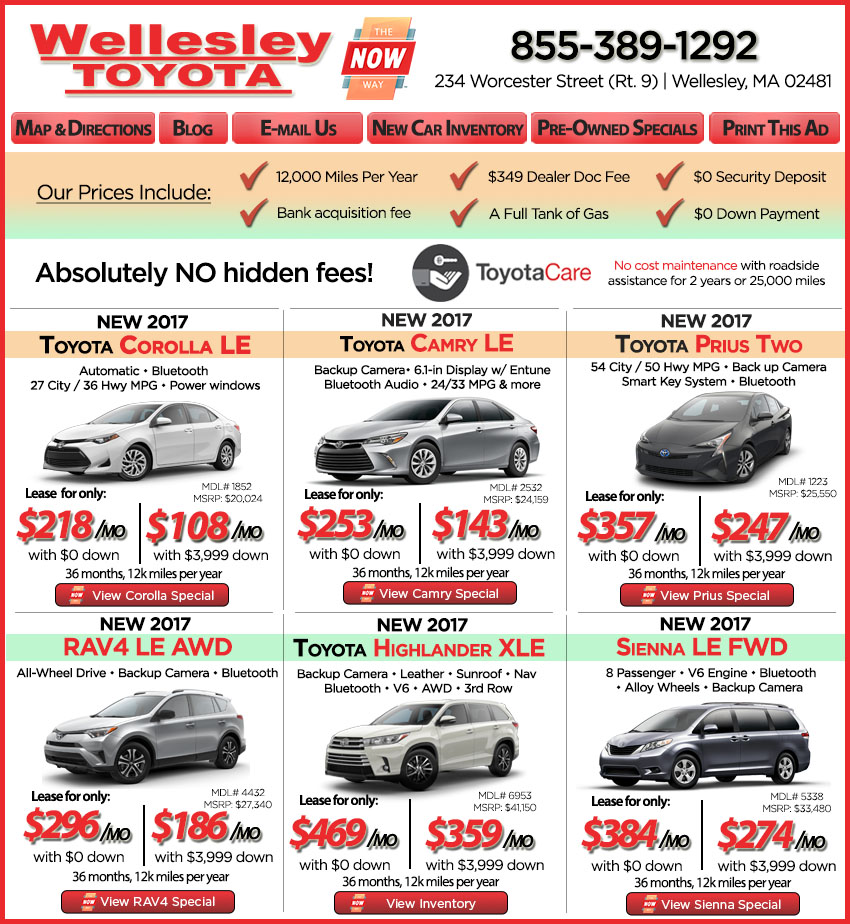 v Boston Toyota Dealer View Wellesley Toyota New Car Deals