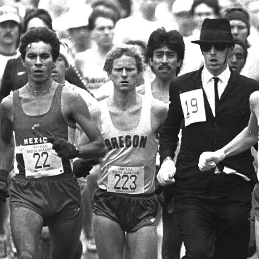 Boston Marathon runners on Heartbreak Hill