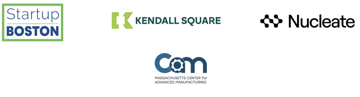 Startup Boston, Kendall Square, Nucleate, Mass. Center for Advanced Manufacturing logos