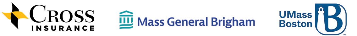 Cross Insurance, Mass. General Brigham and UMass Boston logos
