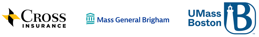 Cross Insurance, Mass General Brigham and UMass Boston logos
