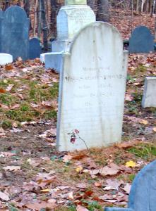 This headstone marks the location of Sarah Symonds's grave in Bible Hill Cemetery. Grave robbers dug up her coffin and her remains sometime between Oct. 30 and Nov. 2.