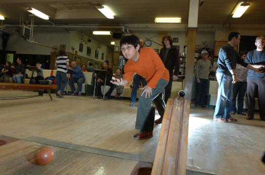 Max Lively of Hudson bowls a set at Sacco's Bowl Haven, which will be the subject of an upcoming episode of ''Ghost Hunters.''